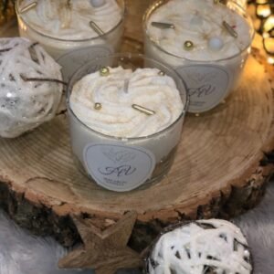 Bougie hivernale "Macaron vanille"
